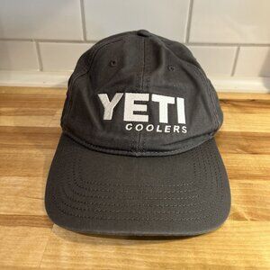 YETI Cooers Logo Hat Cap Adult Gray Adjustable Strap Buckle 2016 Canvas